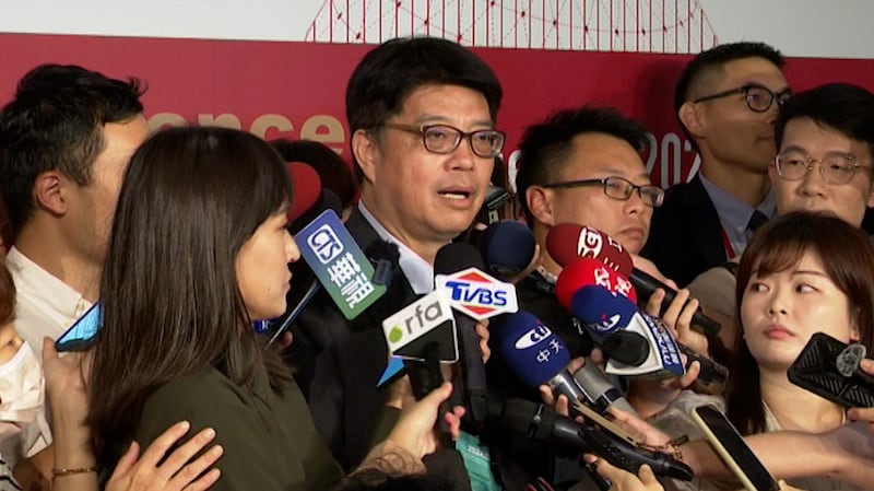 台湾的大陆委员会主委邱垂正批评中方无视台湾赖清德总统在双十庆典谈话的善意。(记者唐正摄)